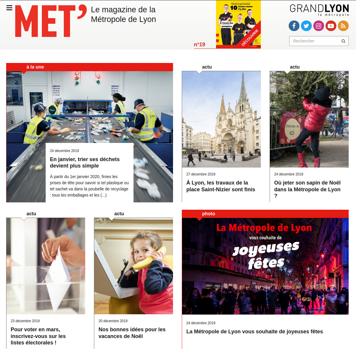 Page d'accueil du site MET' du Grand Lyon